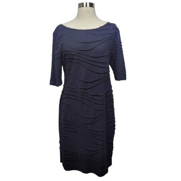 Connected Apparel Black Textured Sheath Dress Size 10 – Cocktail, Evening, Party - Picture 1 of 6